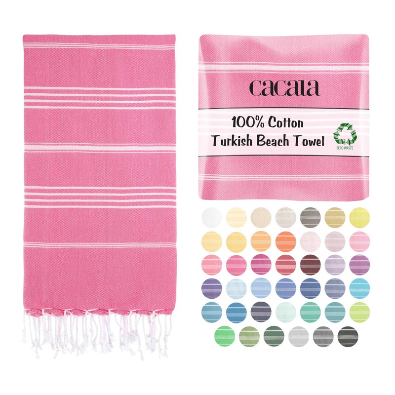 Cacala Lightweight and Thin Turkish Beach Towel 100% Cotton Sand-Free and Quick-Drying Goodness Perfect as an Extra Large Travel Towel, Beach Accessory, or Gift for Beach Lovers, 37 x 70 - Image 1